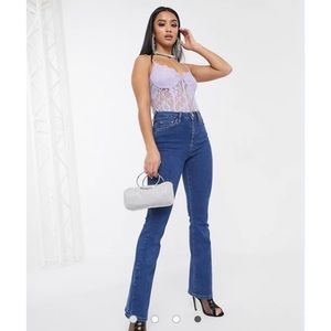 ASOS DESIGN Petite ‘Sculpt Me’ bell flare jeans